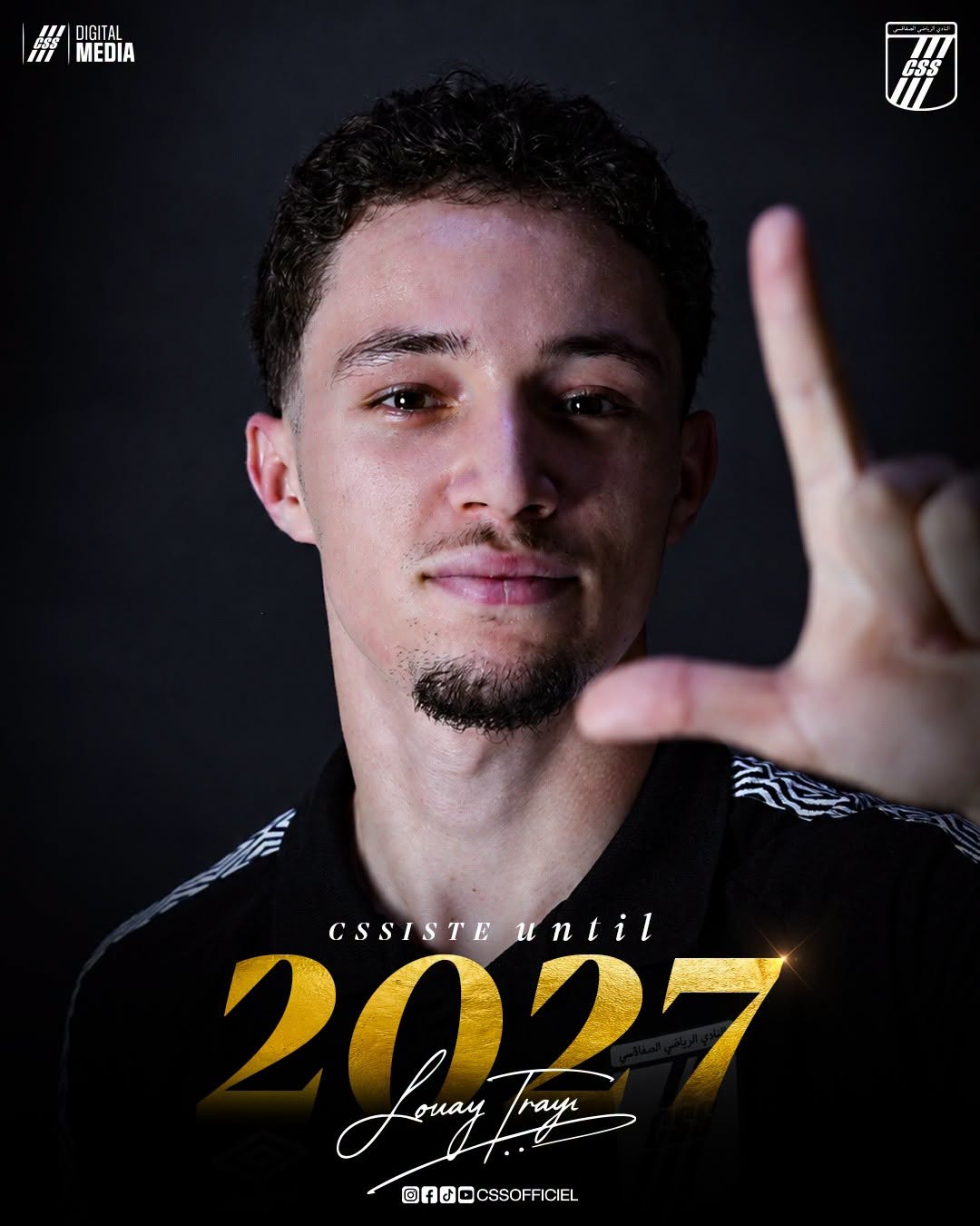 ✍️⚽ المنتدب الجديد  #لؤي_الترايعي يُعزز صفوف النادي الرياضي الصفاقسي لمدة موسم واحد على سبيل الإعارة 🖤🤍 وقد استُكملت جميع الإجراءات الإدارية، وأصبح اللاعب مؤهلًا قانونيًا للمشاركة مع الفريق. مرحباً بك في قلعة الأجداد ⚫️⚪️